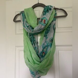 Green and Gray Paisley Scarf